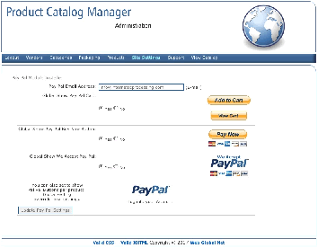 pay pal module for Product Catalog Manager from Web Global Net